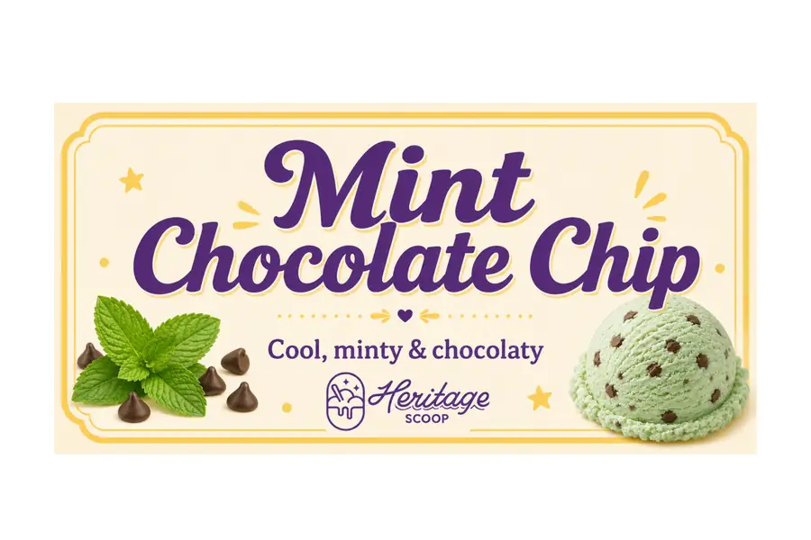Mint Chocolate Chip ice cream at Heritage Scoop
