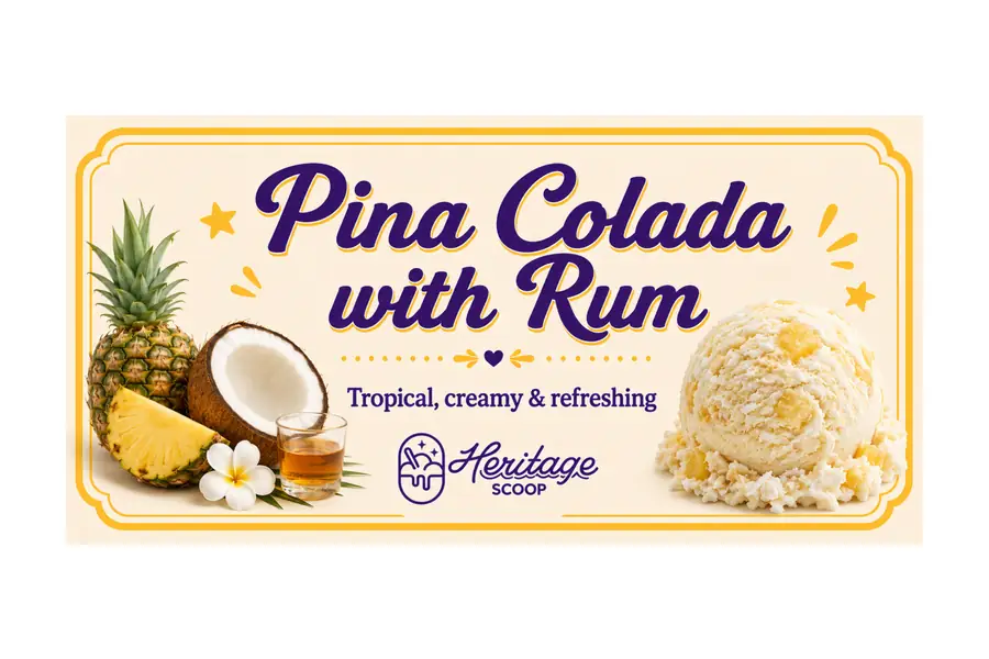 Pina Colada with Rum ice cream at Heritage Scoop