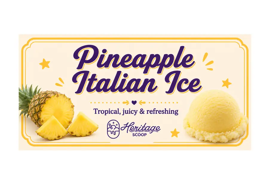 Pineapple Italian Ice ice cream at Heritage Scoop
