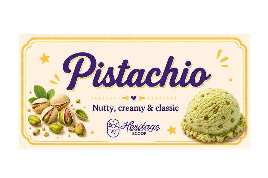 Pistachio ice cream at Heritage Scoop