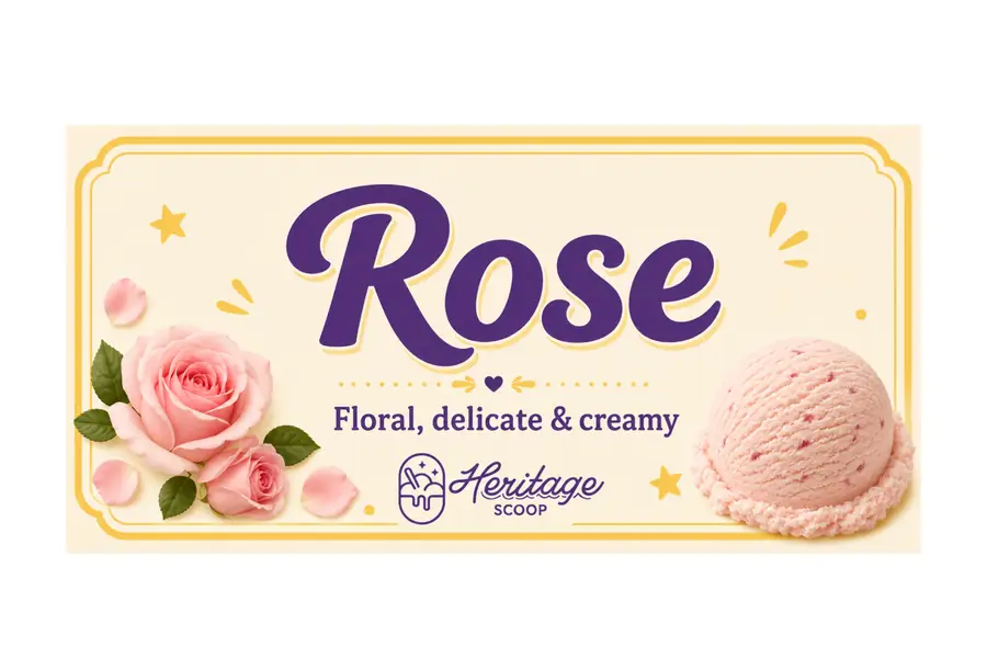 Rose ice cream at Heritage Scoop