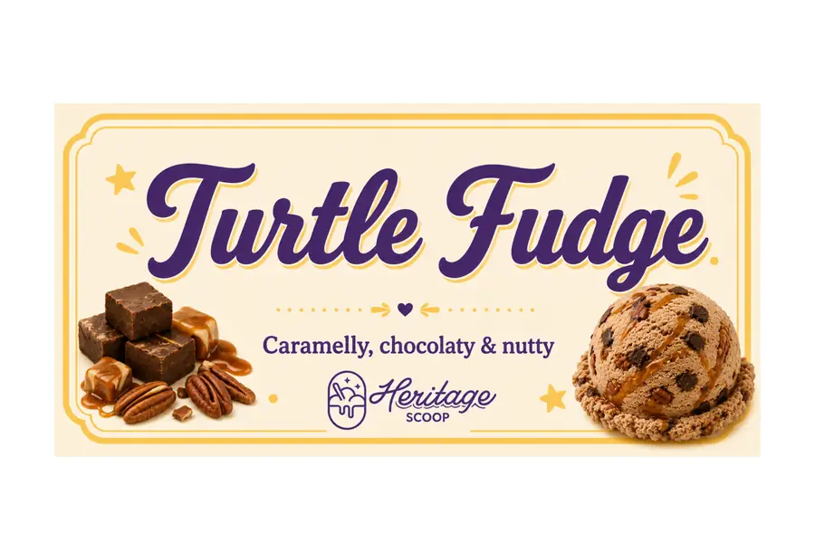 Turtle Fudge ice cream at Heritage Scoop