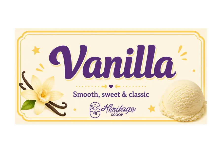 Vanilla ice cream at Heritage Scoop